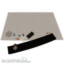 ENHANCE Gaming ENTTBSS100SNEW - ENHANCE RPG Grid Mat - Tabletop DnD Map (24x36 inch) Battle Grid Game Mat with Pouch, Marker Kit (Stone)