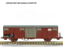 Exact-Train EX20426 - SNCF Gbs Güterwagen EUROP 0187 150 0084-2 mit grossem und kleinem Emblem, glattem Dach und Türen Epoche V