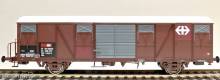 Exact-Train EX20436 - SBB Gbs Güterwagen EUROP mit Farbflächen, grossem und kleinem SBB Emblem, Polyestherdach und Türen mit Sicken Epoche V