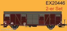 Exact-Train EX20446 - SBB J4 Güterwagen mit Farbflächen, geripptem Dach und Türen mit Sicken Epoche III(A), SBB J4 Güterwagen mit glattem Dach und Türen mit Sicken Epoche III(B)