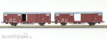 Exact-Train EX20465 - DR 2er-Set Güterwagen Glmms, 7 Sicken mit Beladung, Epoche Iva (Zu öffnenden Türen)