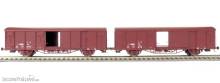 Exact-Train EX20467 - DR 2er-Set Güterwagen Gbs [1500], 7 Sicken mit Beladung, Epoche Ivc (Zu öffnenden Türen)