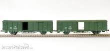 Exact-Train EX20470 - DR 2er-Set Güterwagen Gbs Post 7 Sicken mit Beladung, Epoche IV (Zu öffnenden Türen)