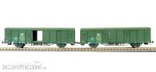 Exact-Train EX20471 - DB 2er-Set Güterwagen Gbs Post 7 Sicken mit Beladung, Epoche V (Zu öffnenden Türen)