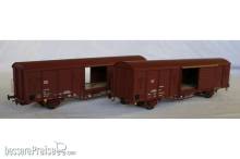 Exact-Train EX20493 - DB 2er-Set Gbs 258 EUROP ex[1500] Güterwagen, 7 Sicken und DB Gbs264 EUROP ex[1554] Güterwagen, 11 Sicken, Epoche V (Zu öffnenden Türen)