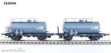 Exact-Train EX20504 - DB 2er Set 24m3 Einheitsbauart Leichtbau-Kesselwagen Bahndienstwagen für DK