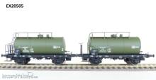 Exact-Train EX20505 - DB 2er Set 24m3 Einheitsbauart Leichtbau-Kesselwagen IVG Grün