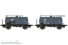 Exact-Train EX20516 - DB 2er Set 24m3 Einheitsbauart Leichtbau-Kesselwagen VTG Altes Emblem (Ohne Bremserhaus)
