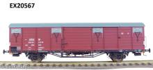 Exact-Train EX20567 - DR Güterwagen Glmms 14.05 Ausfuhrung 1968, 7 Sicken mit Beladung, Epoche Iva (zu öffnende Türen)