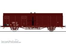 Exact-Train EX20741 - DR Hbs [2311] Mannschaftswagen mit Ofen unterseite Schwarz, 7 Sicken, Epoche Ivb (Zu öffnenden Türen)