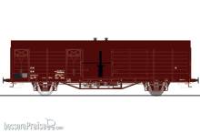 Exact-Train EX20742 - DR Hbs [2311] Mannschaftswagen mit Ofen unterseite Braun, 7 Sicken, Epoche Ivb (Zu öffnenden Türen)