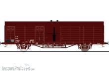 Exact-Train EX20743 - DR Hbs [2311] Mannschaftswagen mit Ofen unterseite Braun, 7 Sicken, Epoche Ivc (Zu öffnenden Türen)