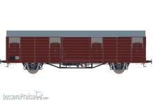 Exact-Train EX20744 - DR Postwagen Gbqrss[1742], 7 Sicken, Tür mit Verstärkung, Epoche IV (Zu öffnenden Türen)