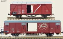 Exact-Train EX20777 - 2-er Set CSD Bremen gedeckter Wagen .Glm/Ztrn (A) und DR Expresswagen Expresswagen Gbqrss[1742] (B), 7 Sicken Epoche IV