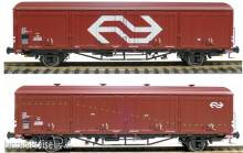 Exact-Train EX20820 - 2-er Set NS .Hbis Nr. 21 RIV 84 NS 216 3 220-7, 3 Sicken, braun, gross NS Logo und Aufschrift ´Rotterdam Feyenoord´ und NS .Hbis Nr. 21 RIV 84 NS 216 3 020-1
