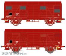 Exact-Train EX20924 - 2-er Set SNCF Gs Rotbraun Epoche IV Nr. 01 RIV-EUROP 87 SNCF 120 8 557-1 .Gs mit OCEM Lager und Leonard Speichernräder und Nr. 01 RIV-EUROP 87 SNCF 120 8 204-1-1