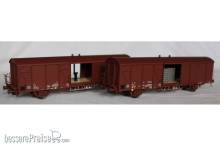 Exact-Train EX23082 - DR 2er-Set Hbs [2300] Mannschaftswagen mit Bremserbühne, 11 Sicken und Hbs-u [2301] Mannschaftswagen mit Ofen mit Bremserbühne, 11 Sicken, Epoche IV (Zu öffnenden Türen)