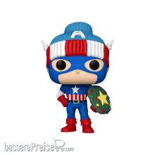 Marvel POP! Vinyl Figur Holiday Capt, America 9 cm