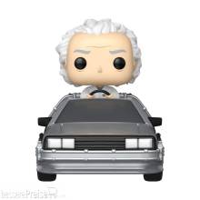 Funko FK86449 - Zurück in die Zukunft POP! Rides Deluxe Vinyl Figur Doc w/Time Machine 9 cm