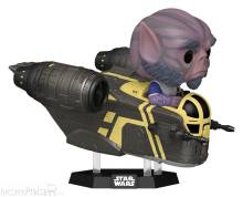 Funko FK92565 - Star Wars: The Mandalorian and Grogu POP! Rides Deluxe Vinyl Wackelkopf-Figur Zeb Orrelios in the Razor Crest 9 cm