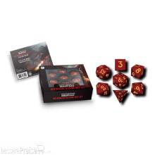 FanRoll FNRL10979 - Dungeons & Dragons Premium Silicon Würfel Set Dragon Scale Red (7)