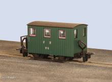 Peco GR-580A - OO-9 FR Steinbruchwagen, grün, Bremswagen (Doppelbalkon)