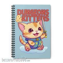 Glassstaff GSNB10DNGSKTTN - Dungeons & Kittens Spiral Notebook