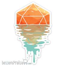 Glassstaff GSST15D20SNST - A D20 Sunset Sticker