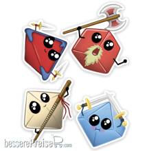 Glassstaff GSST19KWAIIPCK3 - Kawaii Dice Sticker Pack 3