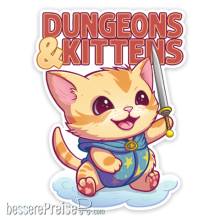 Glassstaff GSST38DNGKTTN - Dungeons & Kittens Sticker