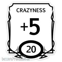 Glassstaff GSST45STTCRZY - Stat Block Crazy Sticker