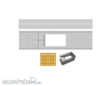 Modusteck H0890006.2 - 75,2mm Bahnsteig Set 6 Abgang+LS 292 x 31 x 75,2 mm