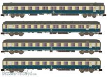 Hobbytrain H22207 - 4er Set Personenwagen DB, Ep.IV, Turnus Ferienzug, Set 2