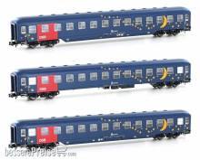 Hobbytrain H22209 - 3er Set Liegewagen Bcm DSB, Ep.V