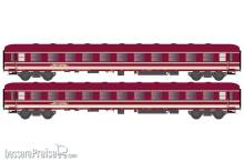 Hobbytrain H22210 - 2er Set Liegewagen Bcm 243 Euro-Express, Ep.VI