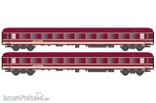 Hobbytrain H22211 - 2er Set Liegewagen Bcm 246 Euro-Express, Ep.VI