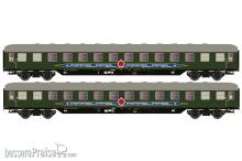 Hobbytrain H22215 - 2er Set Liegewagen Bcm 53 DB/Apfelpfeil, Ep.IV, grün