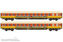 Hobbytrain H22216 - 2er Set Liegewagen Bcm 53 DB/Apfelpfeil, Ep.IV, gelb/orange