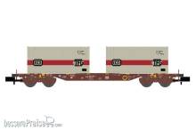 Hobbytrain H23201 - Containerwagen Sgjkkmms 699 DB, Ep.IV, DB/TFG