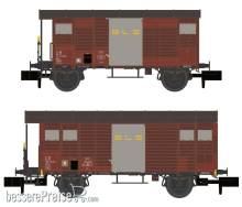 Hobbytrain H24254 - 2er Set gedeckte Güterwagen K2 + K3 BLS, EP.IV