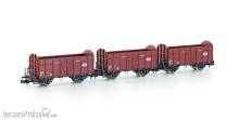 Hobbytrain H24302 - 3er Set offene Güterwagen Fbkk SBB, Ep.IV, mit SBB Kreuz