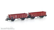 Hobbytrain H24351 - 2er Set offene Güterwagen L6 SBB, Ep.III, Holz-Ausführung