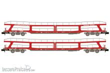 Hobbytrain H24621 - 2er Set Autotransportwagen DDm 915 BTE, Ep.VI