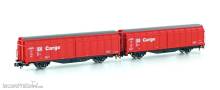 Hobbytrain H24651 - 2er Set Schiebewandwagen Hbbillns DB Cargo, Ep.V