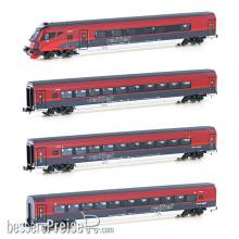 Hobbytrain H25228 - 4er Set Personenwagen ÖBB Railjet, Ep.VI, Set 1