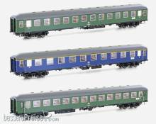 Hobbytrain H43041 - 3er Set Personenwagen DB, Ep.IVa, D1213, AC - Lemke