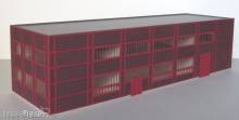 Modellbau Laffont H901 - Kohlenzechen-Gebäude Zeche Zollverein, Stahlfachwerk rot