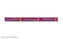Electrotren HE3003 - RENFE, 3-tlg. Ergänzungsset des Hochgeschwindigkeitszugs „AVLO“, Nr. 3/3, violette Farbgebung, Ep. VI
