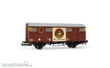 Electrotren HE6071 - RENFE, 2-achs. gedeckter Güterwagen der Bauart J2, mit Werbeaufschrift für Motorräder der Marke „Bultaco“, Ep. IV