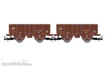 Electrotren HE6095 - RENFE, 2-tlg. Set 2-achs. offener Güterwagen, beladen mit Tabaksäcken, oxidrote Farbgebung